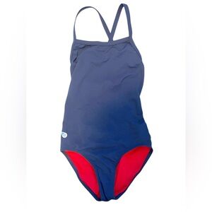 Original Watermen‎ Navy Blue X-Back One Piece Swimsuit Size 30 Girls 12/14